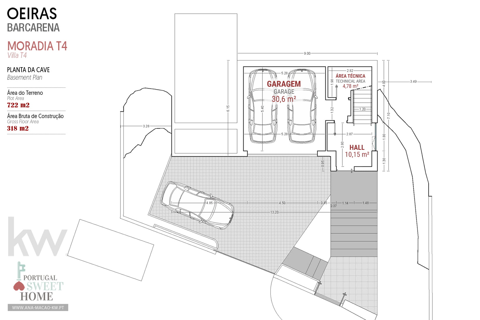 Plan de garage au rez-de-chaussée du projet